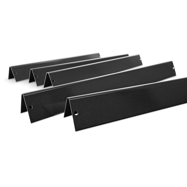 Set von fünf schwarzen porzellanemaillierten Weber Flavorizer Bars für Genesis E-Serie