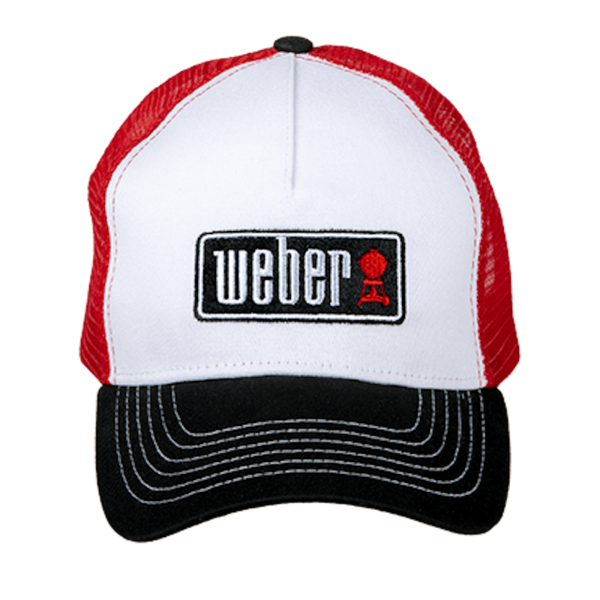 Weber Trucker-Cap in Schwarz, Weiß und Rot mit gesticktem Logo