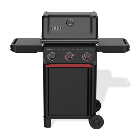 Weber Spirit E-325 STEALTH Gasgrill mit drei Brennern und roten Akzenten
