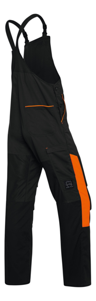 STIHL Latzhose FUNCTION Universal in Schwarz mit orangefarbenem Detail und Taschen