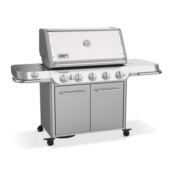 Weber Summit FS38 S Gasgrill aus Edelstahl mit sechs Bedienknöpfen und Seitenbrenner