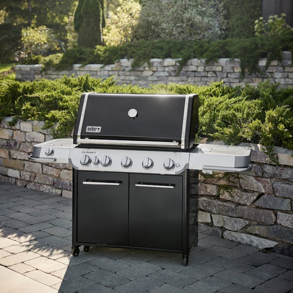 Weber Summit FS38 E Gasgrill in einer Gartenlandschaft
