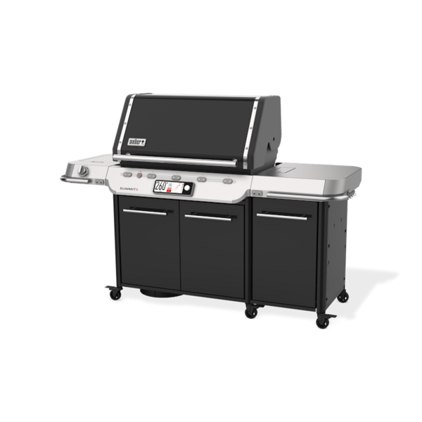 Weber Summit FS38X E Smart Grill in Schwarz mit Touchscreen und mobilen Rädern