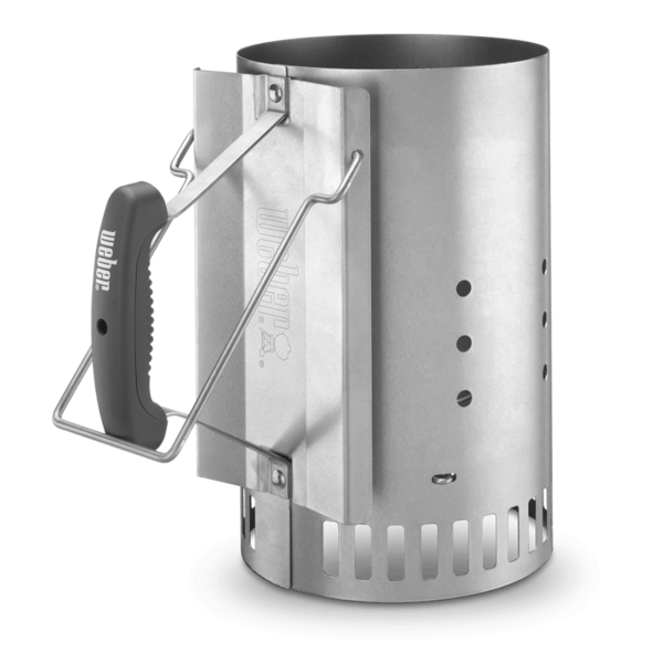 Weber Anzündkamin Rapidfire aus aluminiertem Stahl mit zwei Griffen und Lüftungslöchern