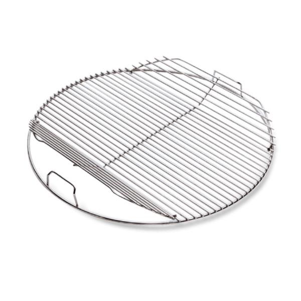 Edelstahl-Grillrost für Weber Holzkohlegrills mit hochklappbaren Seiten