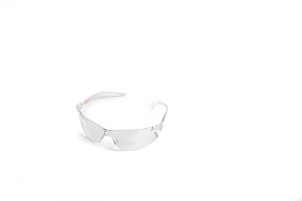 STIHL Schutzbrille FUNCTION Slim transparent auf weißem Hintergrund