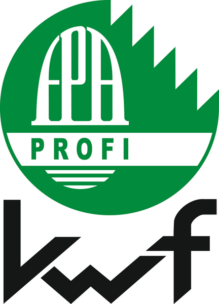 Logo von STIHL PROFI mit grünem Kreis und weißem Helm