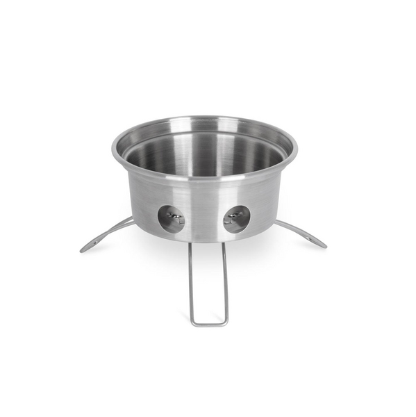 Petromax Feuerkanne aus Edelstahl auf drei Beinen für Outdoor-Kochen