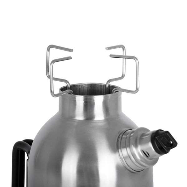 Petromax Feuerkanne aus Edelstahl mit 1,5 Liter Volumen und Kochaufsatz