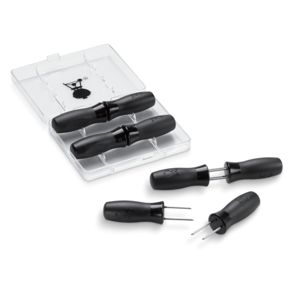 Weber Maiskolbenhalter-Set mit schwarzen Nylongriffen in transparenter Verpackung