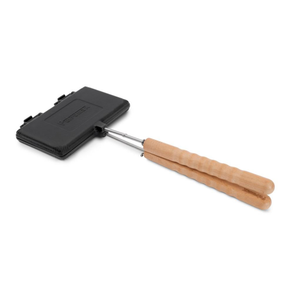 Petromax Waffeleisen mit Holzgriff und Gusseisenplatten für Outdoor-Kochen