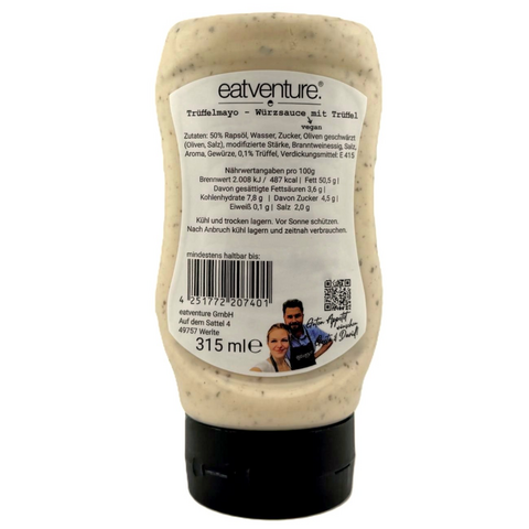 Flasche Trüffel Mayonnaise von eatventure mit Inhaltsangaben und Nährwerten