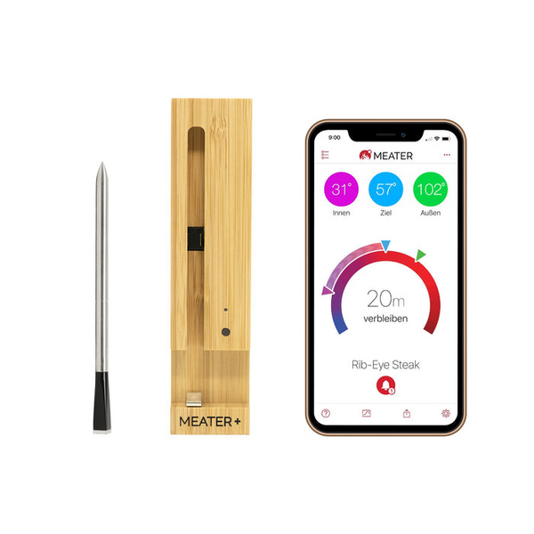 MEATER Plus smartes Fleischthermometer mit App-Anzeige auf Smartphone
