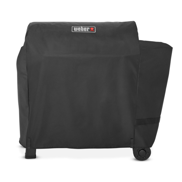 Schwarze Weber Premium Abdeckhaube für Searwood XL Grill mit rotem Logo