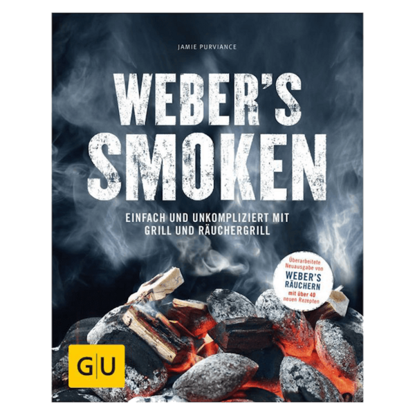Cover von Weber's Smoken mit glühenden Kohlen und Rauch