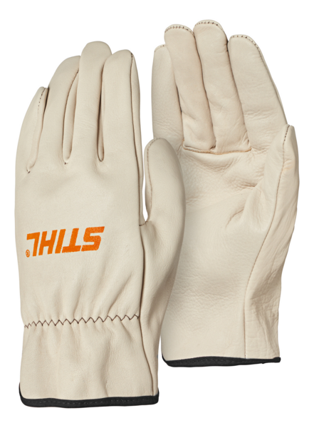 STIHL Handschuhe DYNAMIC Duro aus Vollrindleder in Größe M mit orange Logo