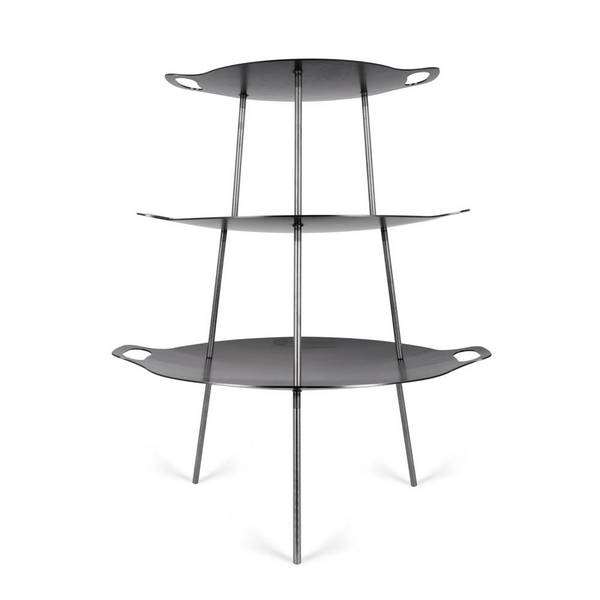 Petromax Grill- und Feuerschale fs48 mit drei Ebenen und Standbeinen in dunklem Finish
