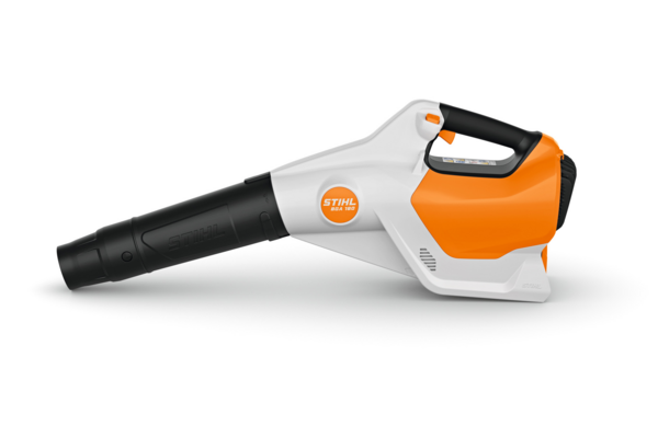 STIHL BGA 160 Akku-Laubbläser in Weiß und Orange mit ergonomischem Design