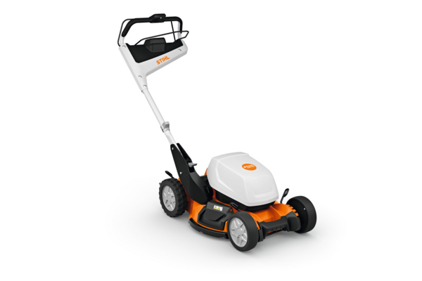 STIHL RMA 7 RV Akku-Mulchrasenmäher auf weißem Hintergrund