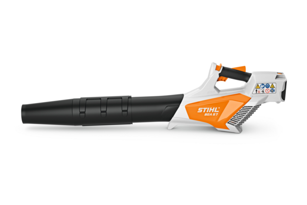 Stihl BGA 57 Akku-Blasgerät in Weiß und Orange für Gartenpflege