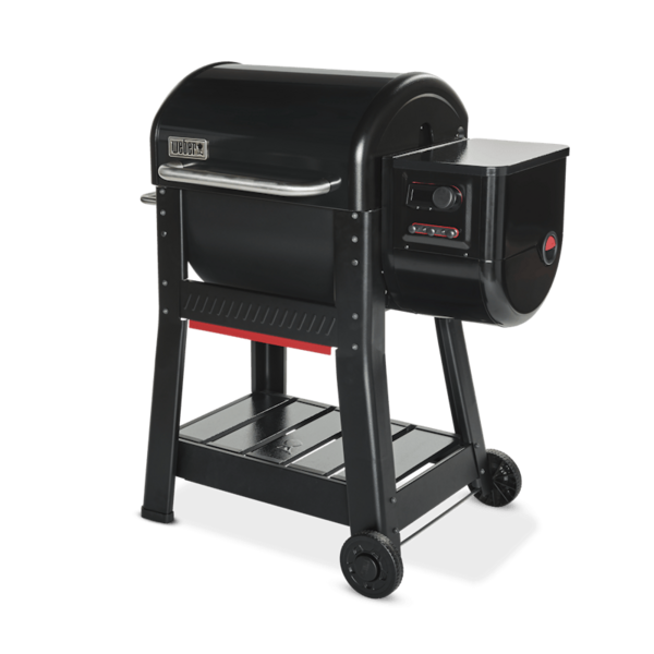Weber Smoque Pelletsmoker mit robustem Ablageboden für zusätzlichen Stauraum