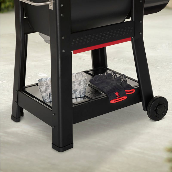 Weber Smoque Pelletsmoker mit Ablageboden und Grillzubehör