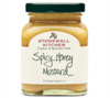 Glas Stonewall Kitchen Spicy Honey Mustard 226g mit sichtbarem Inhalt und Markenlogo