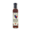 Flasche Old Texas Whiskey Pepper Steak Sauce mit texanischer Flagge und Cowboy-Illustrationen
