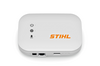 STIHL Connected Mobile Box mit Logo und Anschlüssen auf weißem Hintergrund