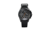 Stihl Chronograph von Jacques Lemans mit schwarzem Zifferblatt und orangefarbenen Details