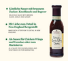 Flasche Sticky Garlic Wing Sauce von Stonewall Kitchen mit Beschreibung