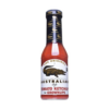 Flasche des Australian Tomato Ketchup for Grownups mit Krokodil auf dem Etikett
