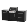 Weber BBQ Kitchen Gas 221 für Spirit mit Seitenbrenner und Edelstahl-Arbeitsplatten