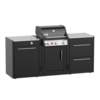 Weber BBQ Kitchen Gas 221 Set mit Gasgrill und Seitenmodulen in Schwarz