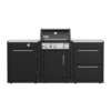 Weber BBQ Kitchen Gas 221 mit Seitenbrenner und Ladenmodulen in Schwarz