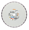 STIHL Diamant-Trennscheibe D-B10 mit technischen Daten und Sicherheitssymbolen