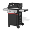 Weber SPIRIT E-210 Gasgrill in Schwarz mit Seitentischen und Rädern