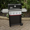 Weber SPIRIT E-410 Gasgrill in Schwarz mit seitlichem Tisch und Temperaturanzeige
