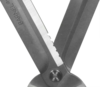 Nahaufnahme einer Handheckenschere mit Carbonstahl-Klingen und Aluminiumgriffen
