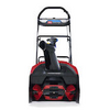 Frontansicht der Toro 53 cm Power Clear 60 V MAX Akku-Schneefräse in Rot und Schwarz