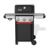 Weber SPIRIT E-335 GBS Gasgrill in Schwarz mit geschlossenem Deckel und Seitentischen
