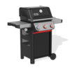 Weber SPIRIT E-335 GBS Gasgrill in Schwarz mit geschlossenem Deckel und Seitentischen