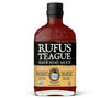 Flasche Rufus Teague Whiskey Maple BBQ Sauce mit roter Sauce und schwarz-goldenem Etikett