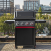 Weber SPIRIT EP-435R Gasgrill Stealth Edition auf einer Terrasse mit Stadtblick