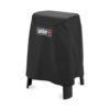 Schwarze Weber Premium Abdeckhaube über einem Lumin Elektrogrill mit Stand
