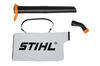 STIHL Anbausatz Saugeinrichtung mit Düse Umlenkrohr und Auffangsack auf weißem Hintergrund
