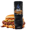 Flasche der Blue Hog Rib Burger Boss Sauce mit blauem Wildschwein auf Etikett