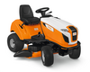 Stihl RT 4112 SZ Aufsitzmäher in Orange und Weiß mit Turf-Reifen und komfortablem Sitz
