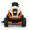 Frontansicht des Stihl RT 4112 SZ Aufsitzmähers auf weißem Hintergrund