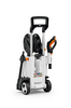 Stihl RE 110 PLUS Elektro-Hochdruckreiniger in Studioansicht mit Details und Funktionen